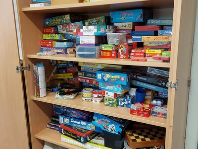 Große Spieleauswahl im Freizeitraum