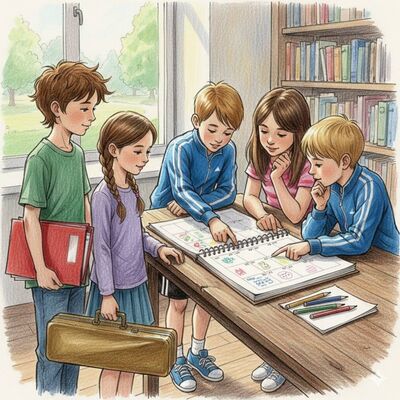 Kinder diskutieren Termine